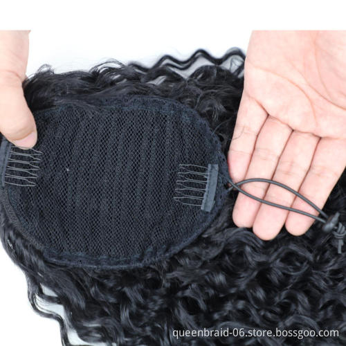 Curly Ponytail Extension for Black Women Wavy Ponytail Hair Piece Clip on Kinky Straight Yaki Ponytail